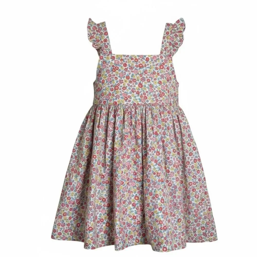 EUC OshKosh B’Gosh Toddler Girls Floral Kids Overall Dress with Ruffle - Size 3T